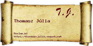 Thomasz Júlia névjegykártya