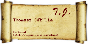 Thomasz Júlia névjegykártya